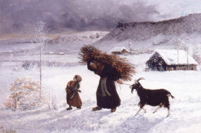 Gustave Courbet The Poor woman of the Village Norge oil painting art